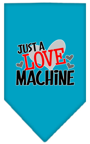 Love Machine Screen Print Bandana Turquoise Small